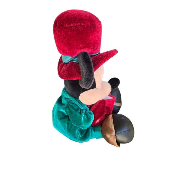 Disney Parks Mickey Mouse Christmas Caroler Velvet Plush Sings Jingle Bells - Picture 4 of 7